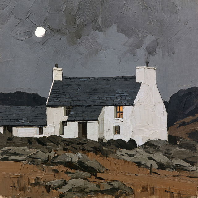 Kyffin Williams style, Midjourney V8.2, render 1 of 4