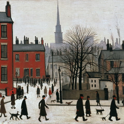 L. S. Lowry style (Painters), Midjourney V8.2