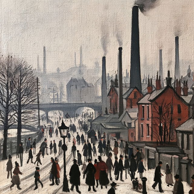 L. S. Lowry style, Midjourney V8.2, render 4 of 4