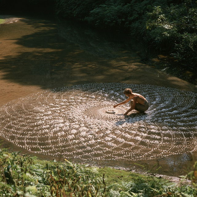 Land art style, Midjourney V8.2, render 1 of 4