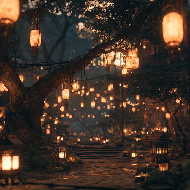 Lantern-lit style, Midjourney V8.2, render 2 of 4