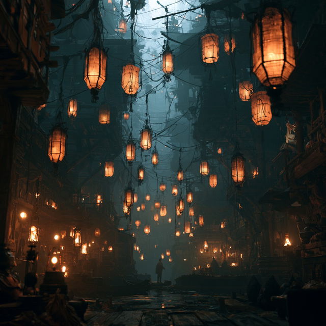 Lantern-lit style, Midjourney V8.2, render 4 of 4
