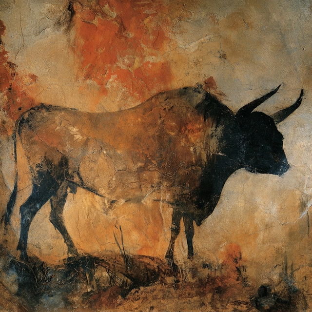 Lascaux style, Midjourney V8.2, render 1 of 4