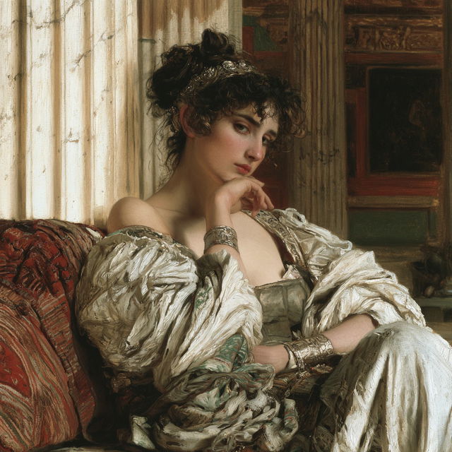 Lawrence Alma-Tadema style, Midjourney V8.2, render 2 of 4