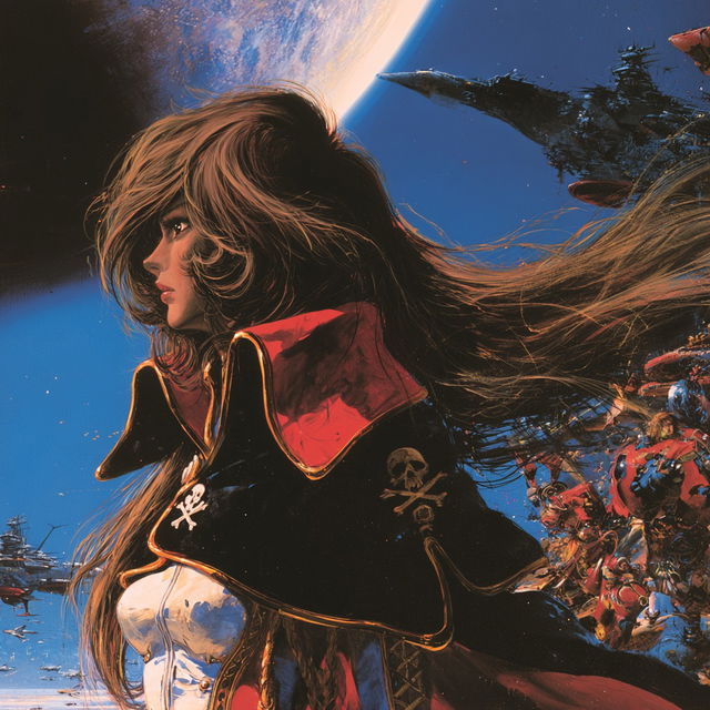Leiji Matsumoto style, Midjourney V8.2, render 3 of 4