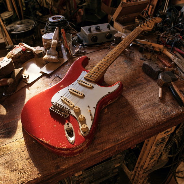 Leo Fender style, Midjourney V8.2, render 1 of 4