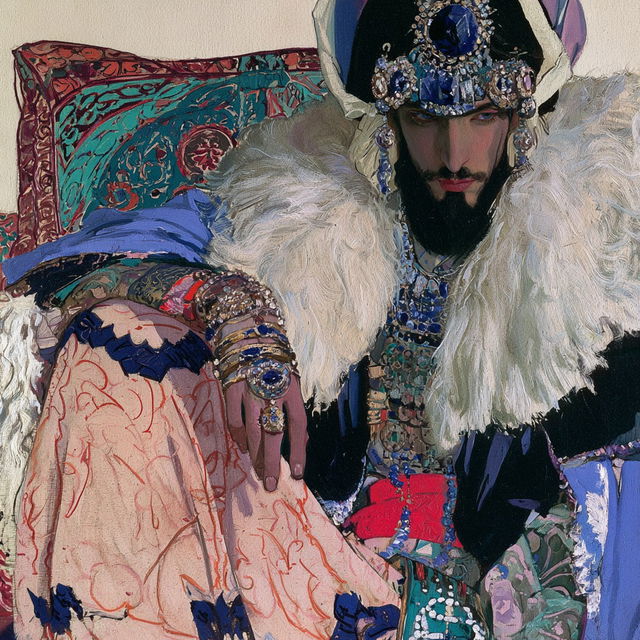 Leon Bakst style, Midjourney V8.2, render 2 of 4