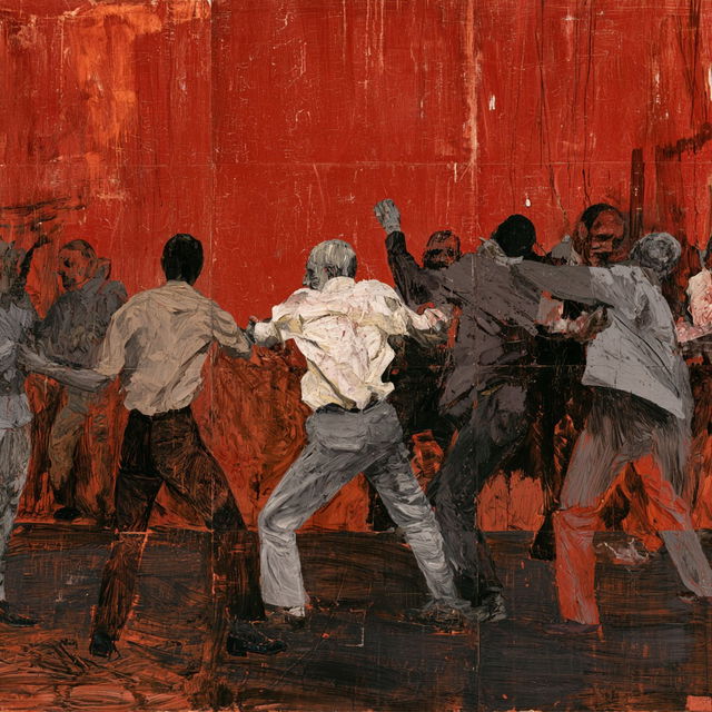 Leon Golub style, Midjourney V8.2, render 1 of 4