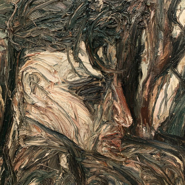Leon Kossoff style, Midjourney V8.2, render 3 of 4