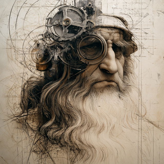 Leonardo Da Vinci style, Midjourney V8.2, render 2 of 4