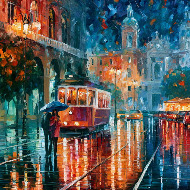 Leonid Afremov style, Midjourney V8.2, render 4 of 4