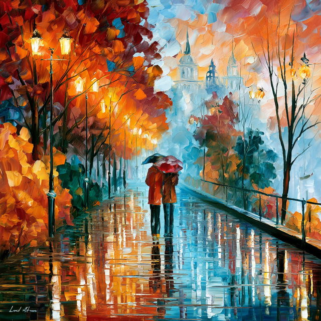 Leonid Afremov style, Midjourney V8.2, render 3 of 4