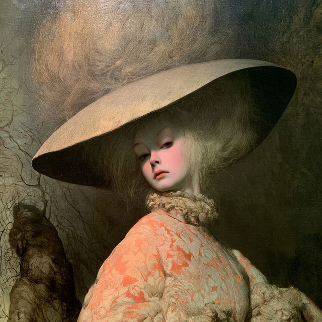 Leonor Fini style, Midjourney V8.2, render 3 of 4
