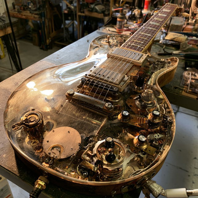 Les Paul style, Midjourney V8.2, render 3 of 4