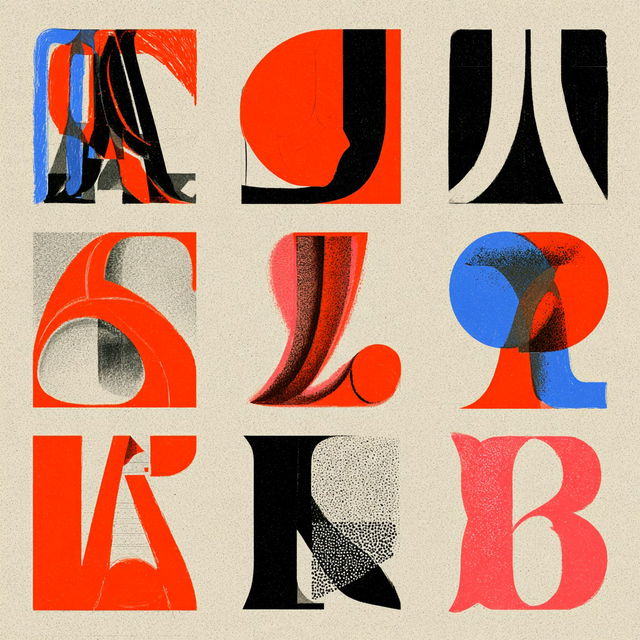 Letterism style, Midjourney V8.2, render 1 of 4