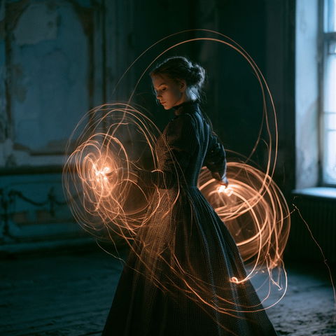 Light painting style (Techniques), Midjourney V8.2