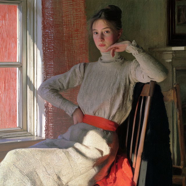 Lilla Cabot Perry style, Midjourney V8.2, render 4 of 4