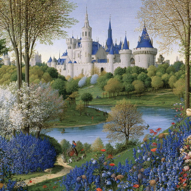 Limbourg brothers style, Midjourney V8.2, render 3 of 4