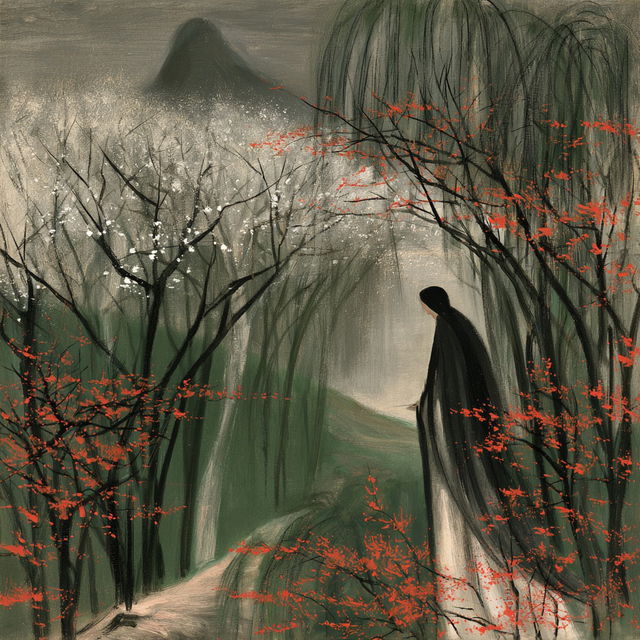 Lin Fengmian style, Midjourney V8.2, render 4 of 4