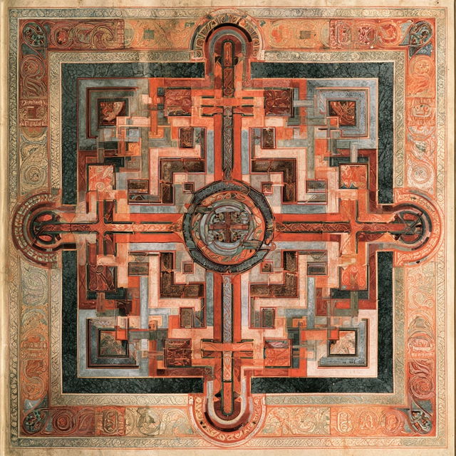Lindisfarne Gospels style, Midjourney V8.2, render 2 of 4