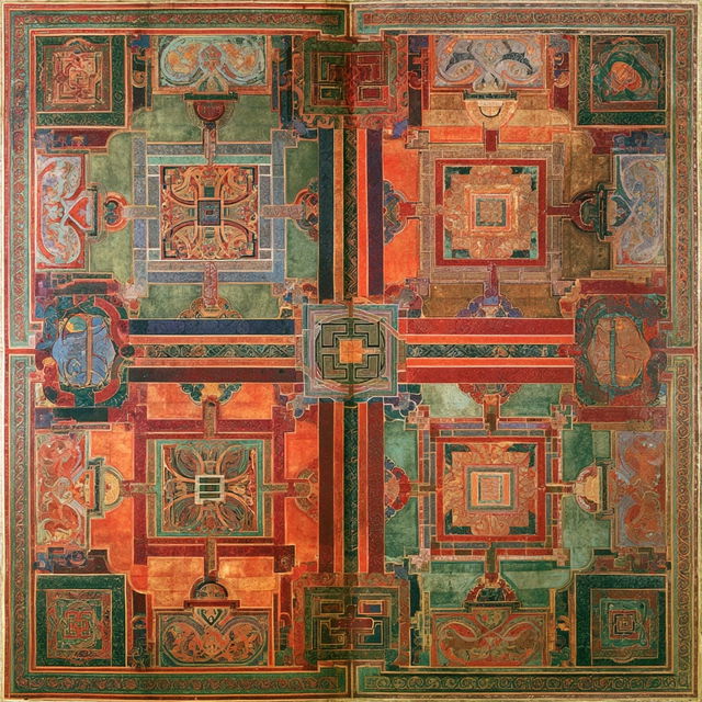 Lindisfarne Gospels style, Midjourney V8.2, render 4 of 4
