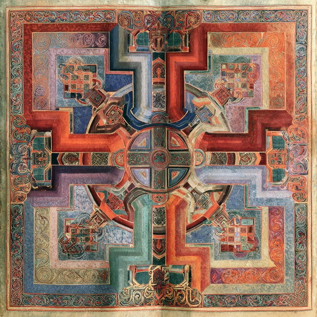 Lindisfarne Gospels style, Midjourney V8.2, render 3 of 4
