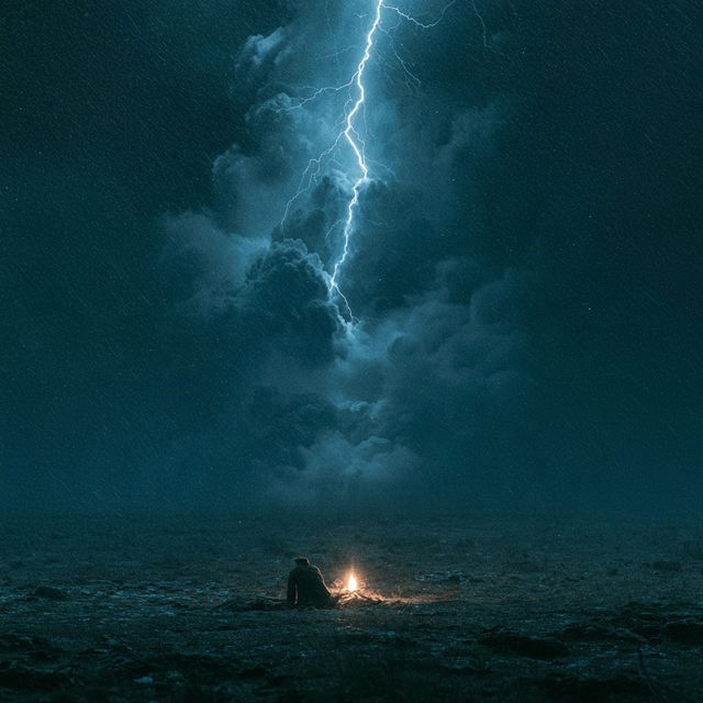 Lit by lightning style, Midjourney V8.2, render 3 of 4