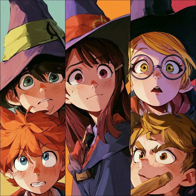 Little Witch Academia style, Midjourney V8.2, render 2 of 4