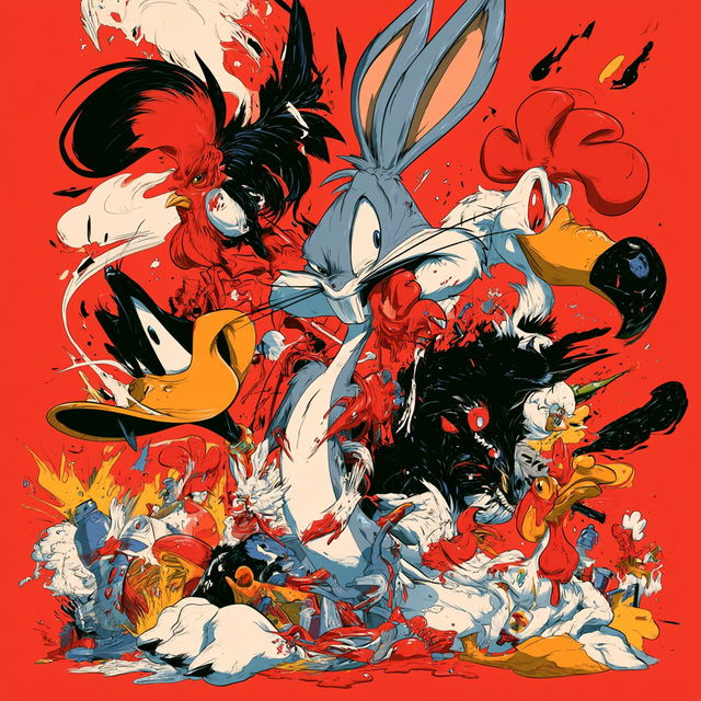 Looney Tunes style, Midjourney V8.2, render 1 of 4