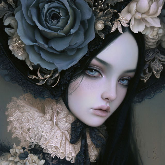 Lori Earley style, Midjourney V8.2, render 2 of 4