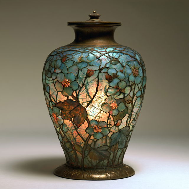 Louis Comfort Tiffany style, Midjourney V8.2, render 1 of 4