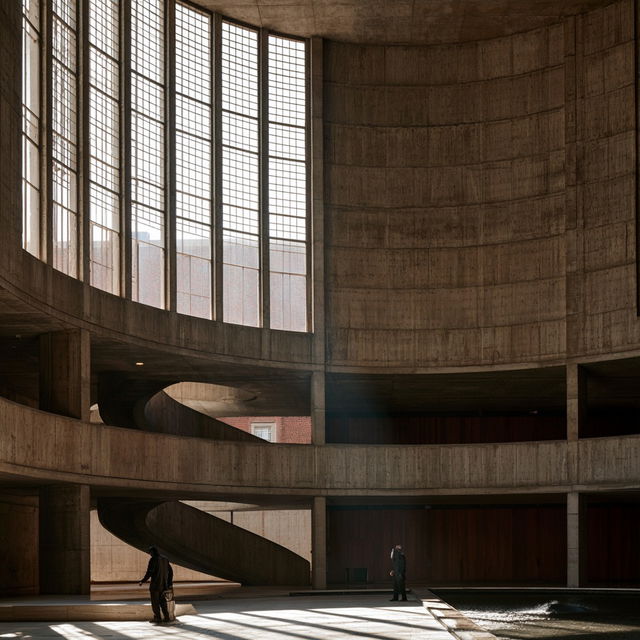 Louis Kahn style, Midjourney V8.2, render 4 of 4
