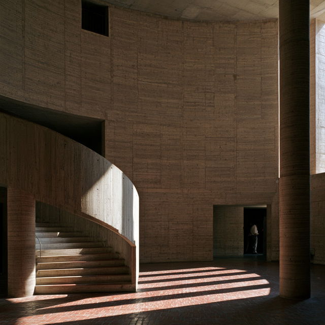 Louis Kahn style, Midjourney V8.2, render 3 of 4