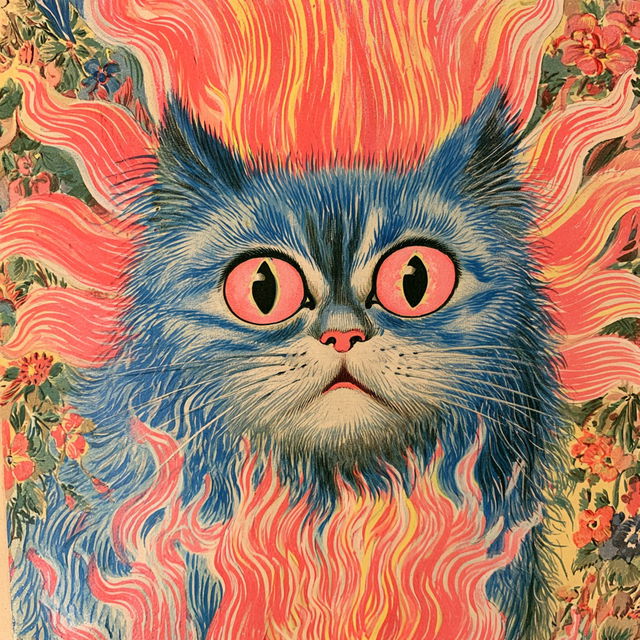 Louis Wain style, Midjourney V8.2, render 2 of 4