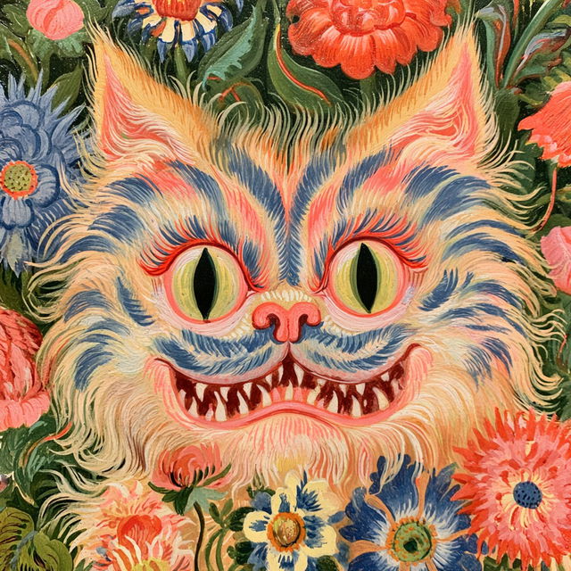 Louis Wain style, Midjourney V8.2, render 4 of 4