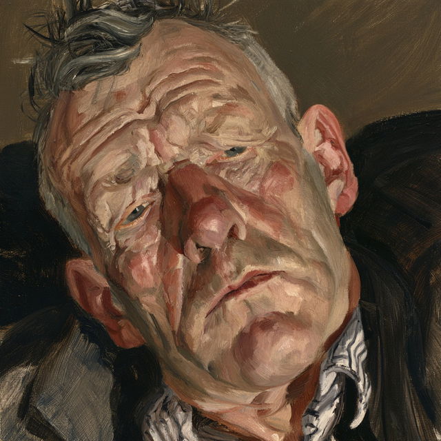 Lucian Freud style, Midjourney V8.2, render 2 of 4