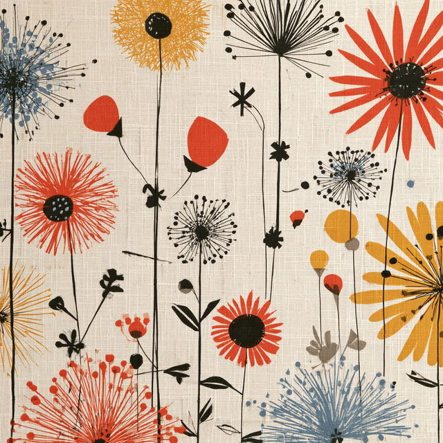 Lucienne Day style, Midjourney V8.2, render 1 of 4