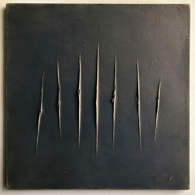 Lucio Fontana style, Midjourney V8.2, render 3 of 4