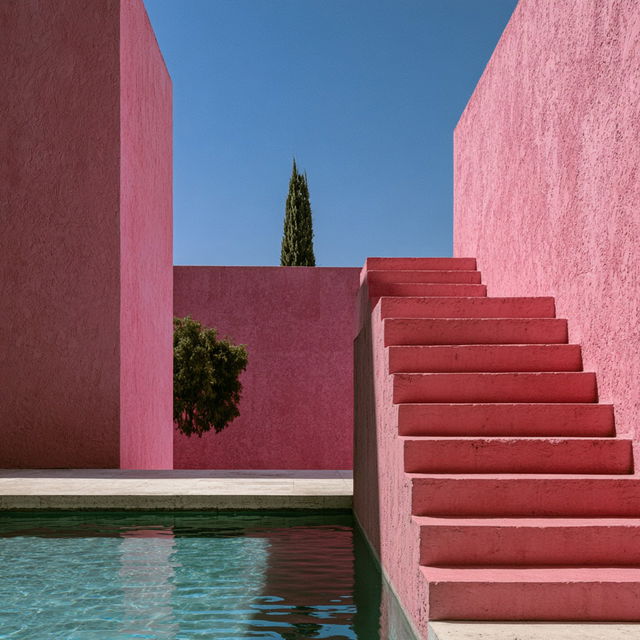 Luis Barragan style, Midjourney V8.2, render 3 of 4