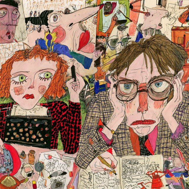 Lynda Barry style, Midjourney V8.2, render 1 of 4