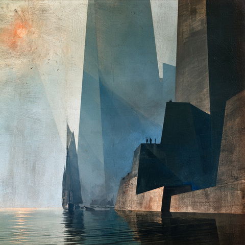 Lyonel Feininger style (Painters), Midjourney V8.2