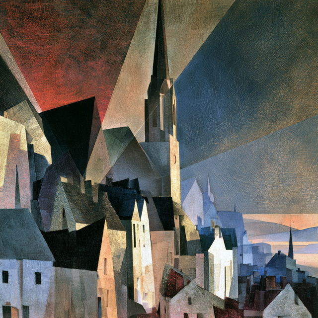 Lyonel Feininger style, Midjourney V8.2, render 3 of 4