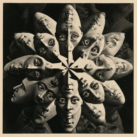 M. C. Escher style (Illustrators), Midjourney V8.2