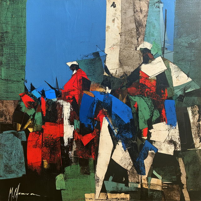 M. F. Husain style, Midjourney V8.2, render 3 of 4