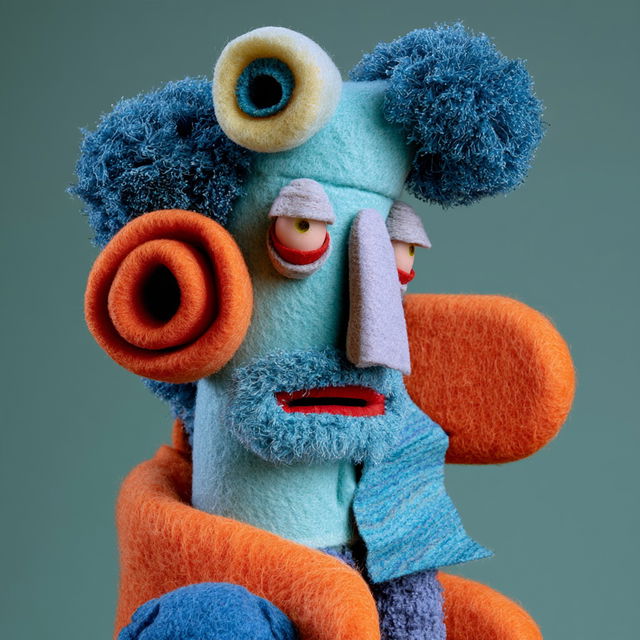 Made of felt style, Midjourney V8.2, render 2 of 4