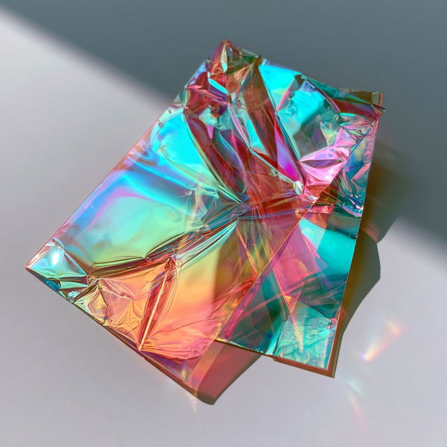 Made of iridescent foil style, Midjourney V8.2, render 3 of 4