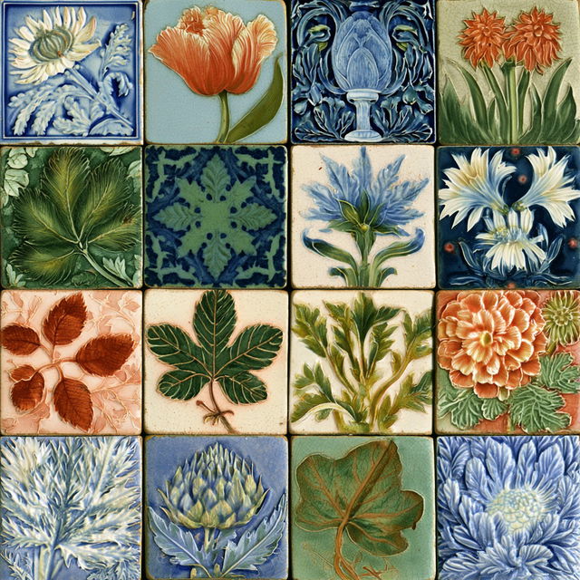 Majolica Tiles style, Midjourney V8.2, render 2 of 4