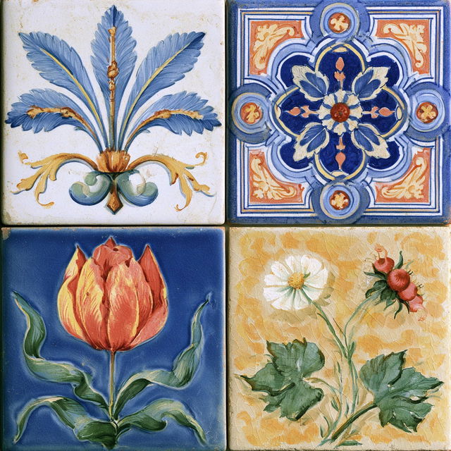 Majolica Tiles style, Midjourney V8.2, render 4 of 4
