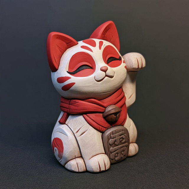 Maneki-neko style, Midjourney V8.2, render 4 of 4