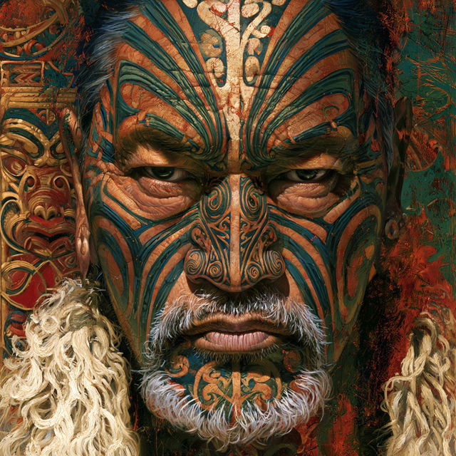 Maori art style, Midjourney V8.2, render 3 of 4